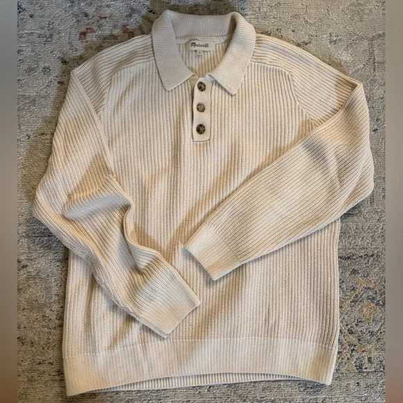 Madewell cream cotton sweater - Picture 2 of 6